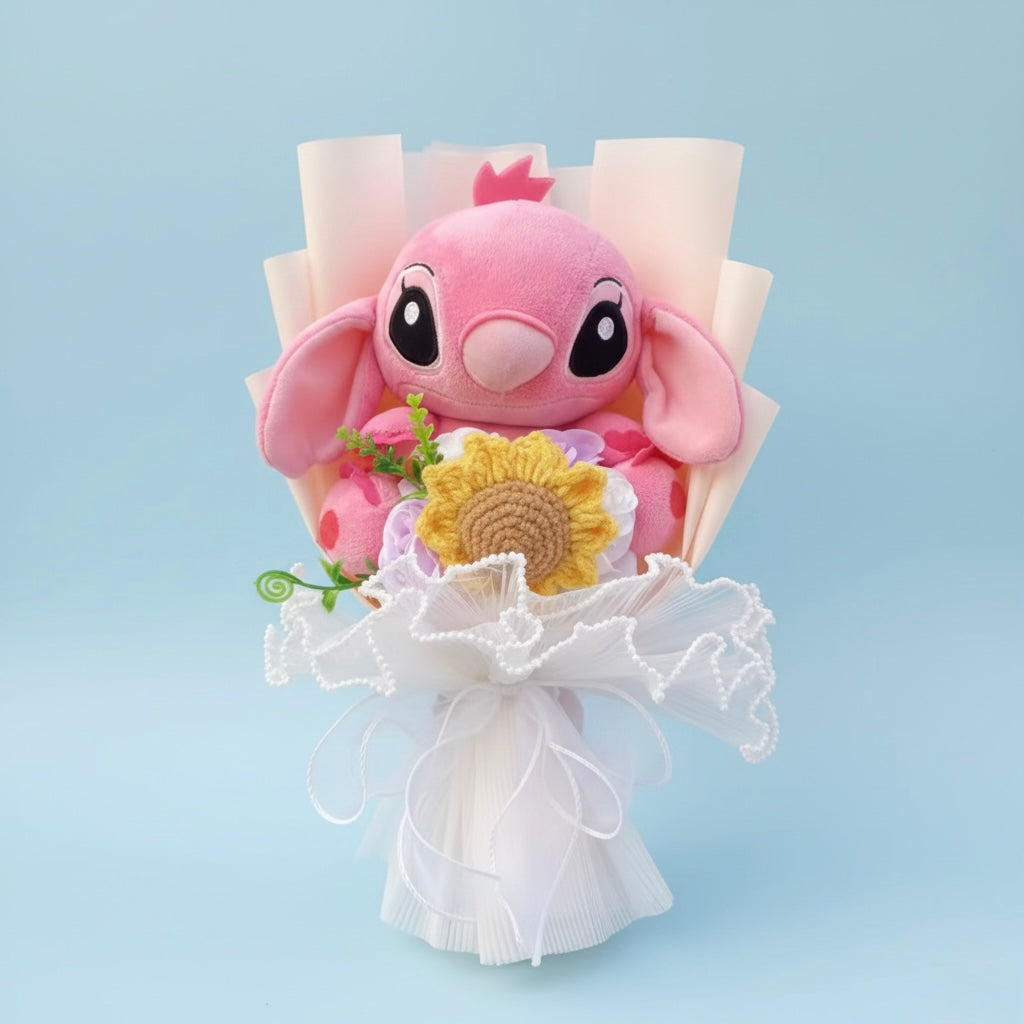 Bouquet Lilo & Stitch - Rosa con girasole