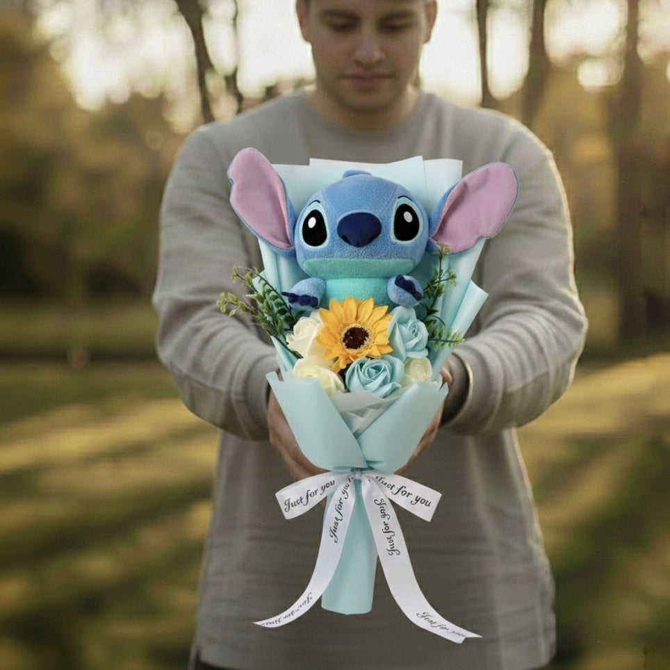 Bouquet Lilo & Stitch - Blu con rose blu