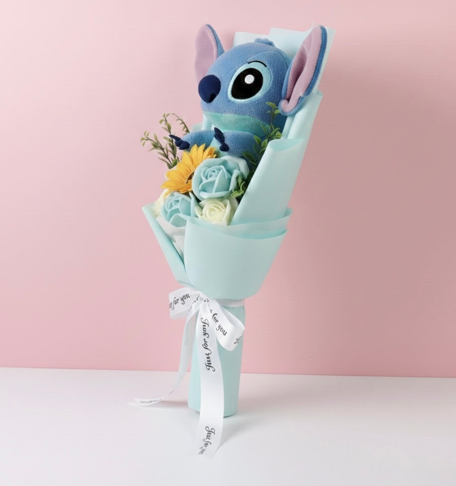 Bouquet Lilo & Stitch - Blu con rose blu