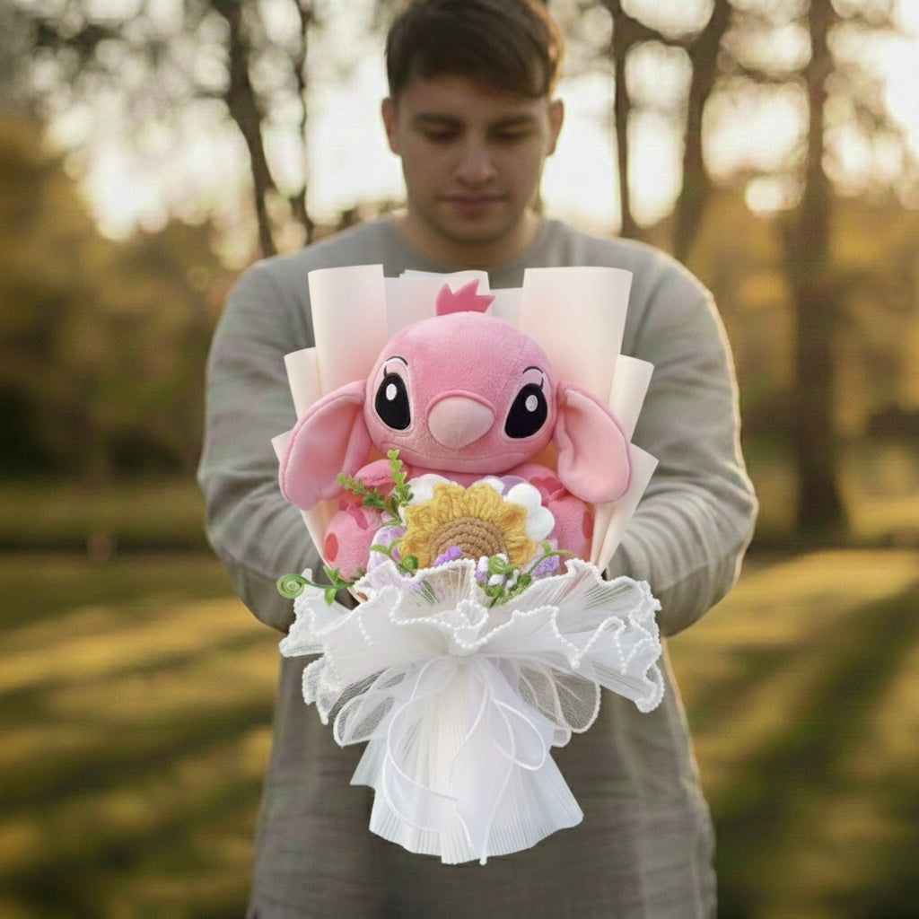 Bouquet Lilo & Stitch - Rosa con girasole