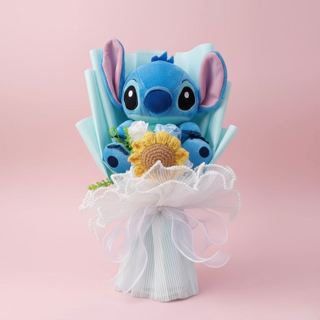 Bouquet Lilo & Stitch - Blu con girasole