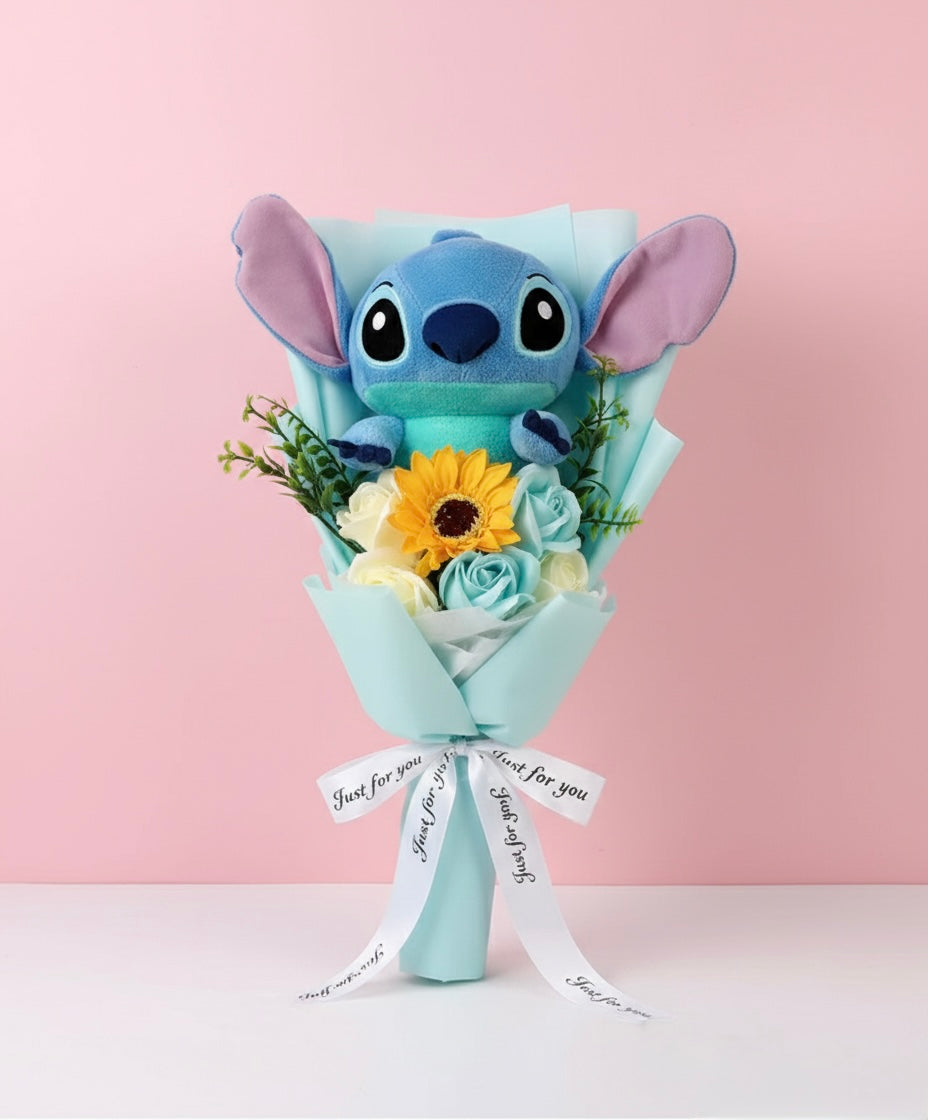 Bouquet Lilo & Stitch - Blu con rose blu