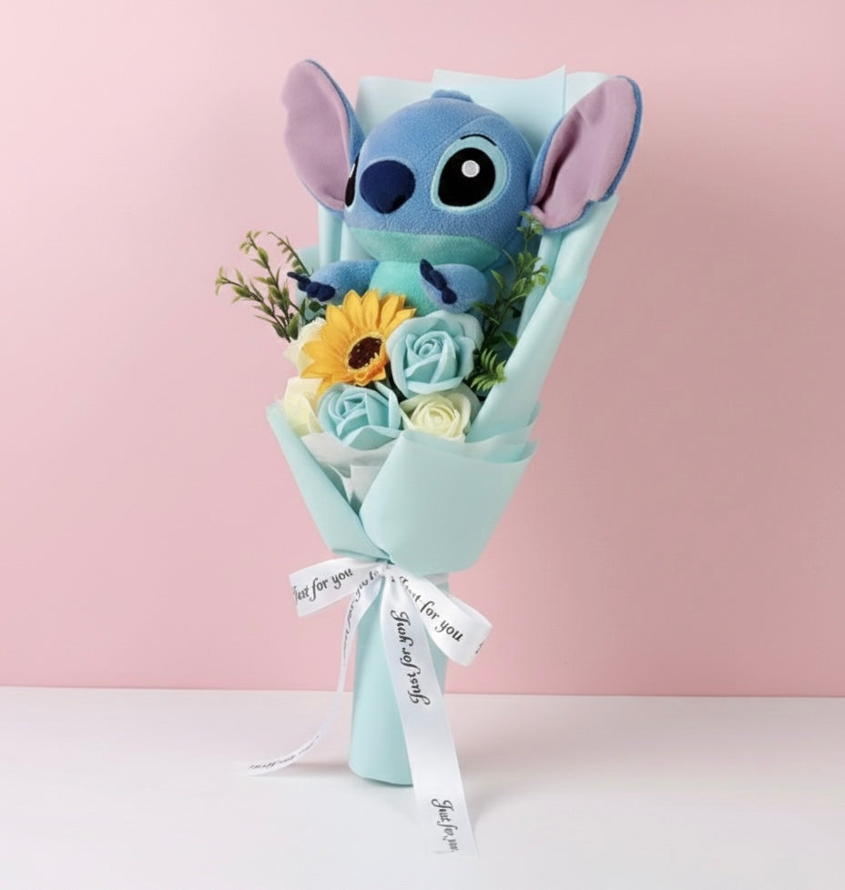Bouquet Lilo & Stitch - Blu con rose blu