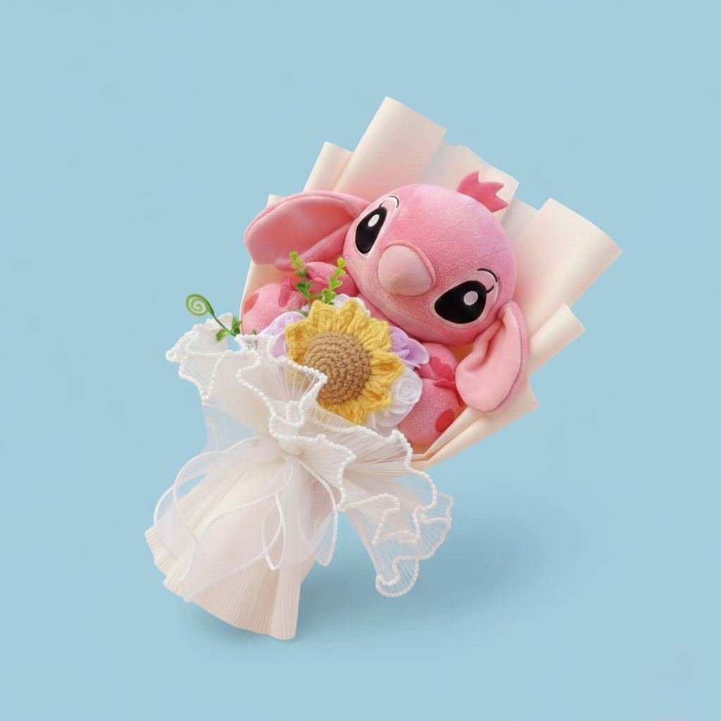Bouquet Lilo & Stitch - Rosa con girasole