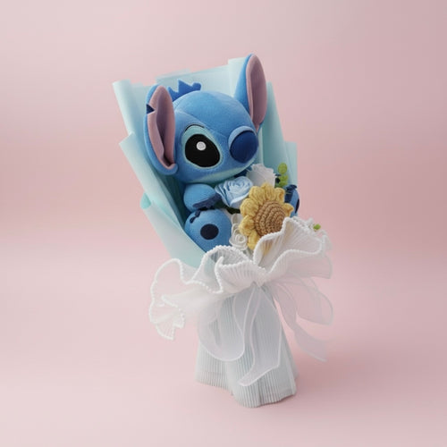 Bouquet Lilo & Stitch - Blu con girasole